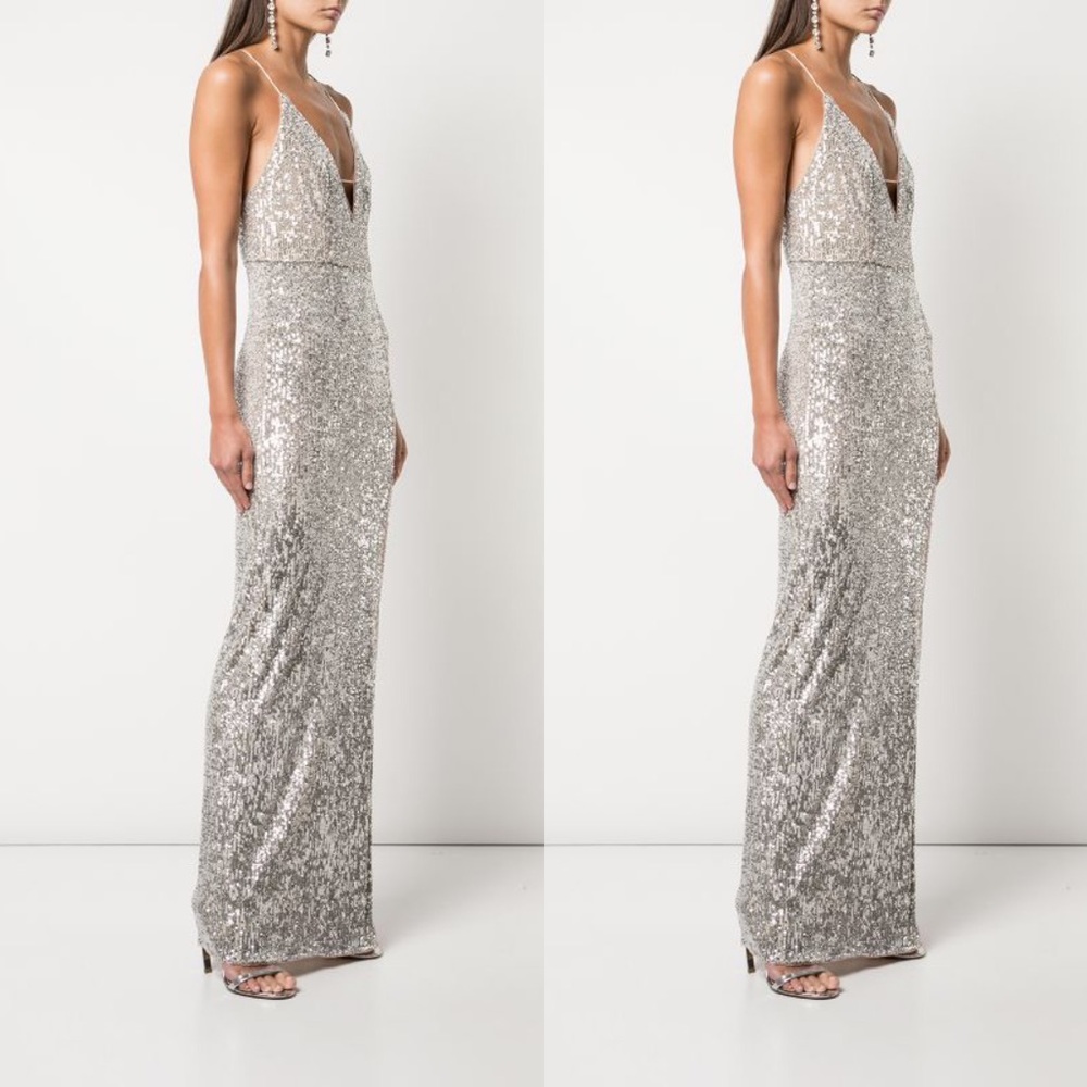 Aidan Mattox Sequin Column Gown - image 4